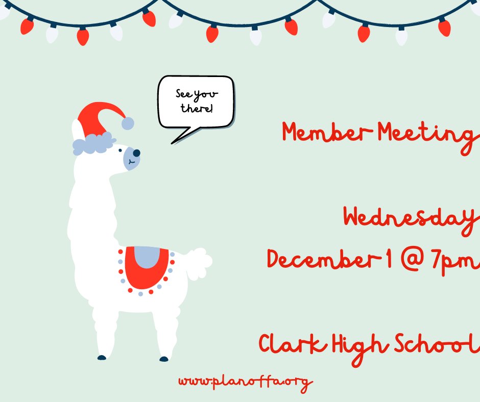 Members - we'll see you this Wednesday evening for our monthly meeting!  #planoffa