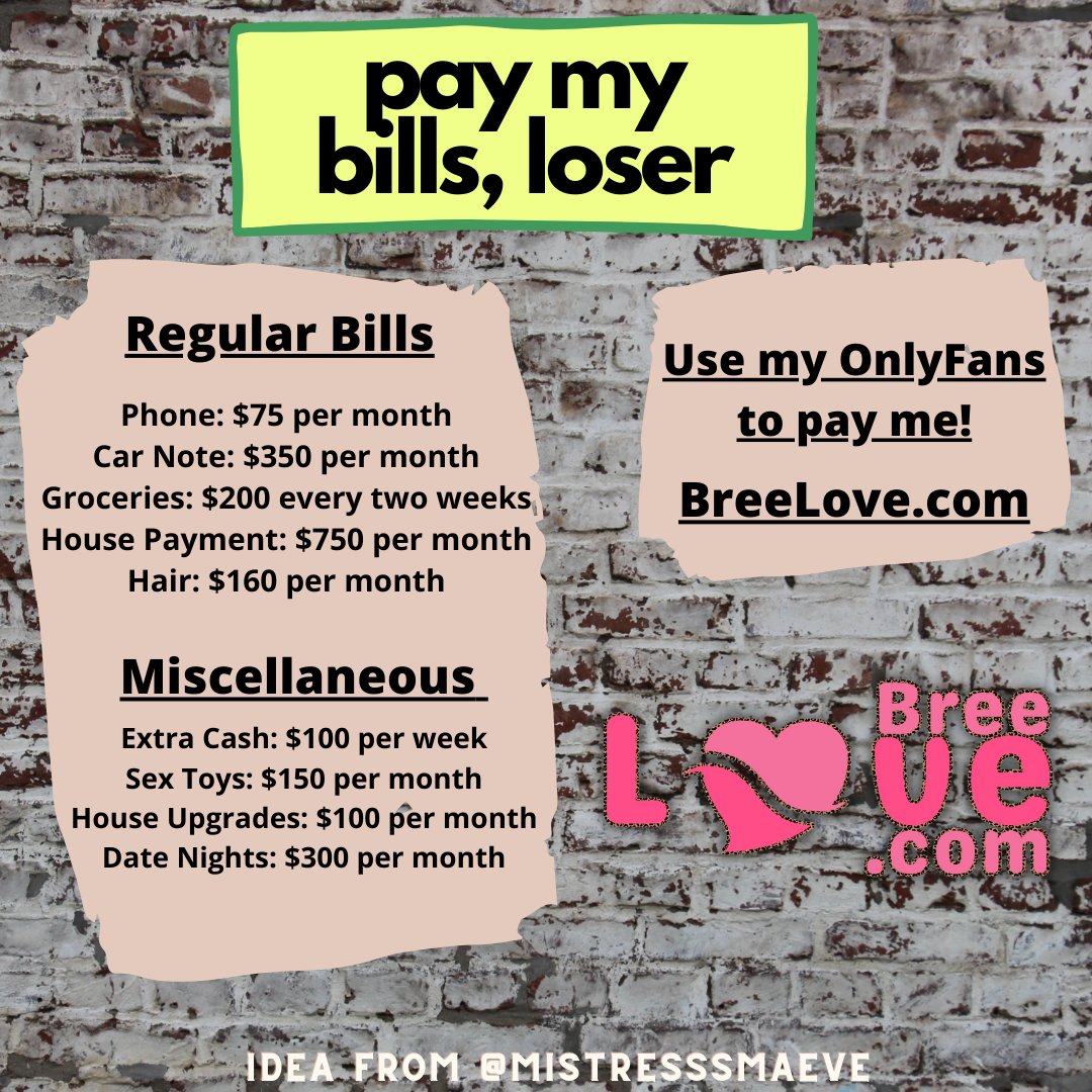 OFBreeLove's tweet photo. Be a good loser and cover my bills at https://t.co/ywtrXbQIsv

Want to be a sub of mine? DM me and we will talk 😘 https://t.co/uluWuf5pxQ