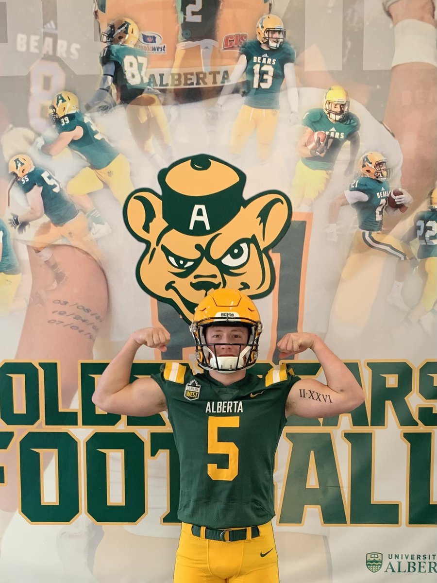 First official visit. I’d like to thank <a href="/UABearsFootball/">University of Alberta Football</a> and @UACoachMorris for an awesome two days.  

<a href="/ELITE604/">Elite 604</a>
