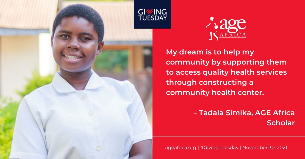 Tomorrow our #GivingTuesday campaign will directly support scholarships and life skills education for girls in rural Malawi.

Learn more at ageafrica.org/donate 

#TogetherWeGive #Malawi