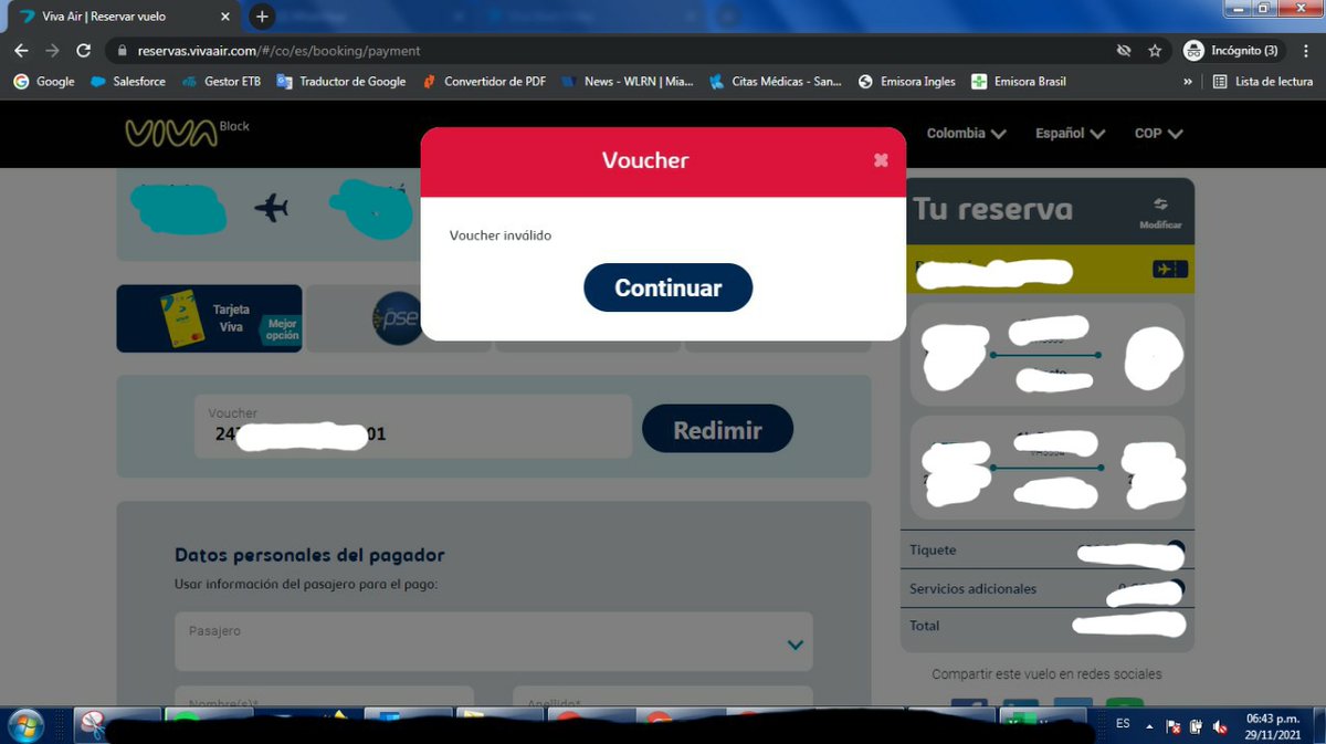 juanchodb's tweet photo. Para que crean que son ganas de joder mías! El voucher que me dió @VivaAirCol se vence mañana, estoy tratando de comprar y miren... @AeroCivilCol @sicsuper esto no amerita una sanción? Es un robo sin pistola!! #Denuncia @NoticiasUno @citytvnoticias @NoticiasCaracol @NoticiasRCN https://t.co/RQjDCVG7mu