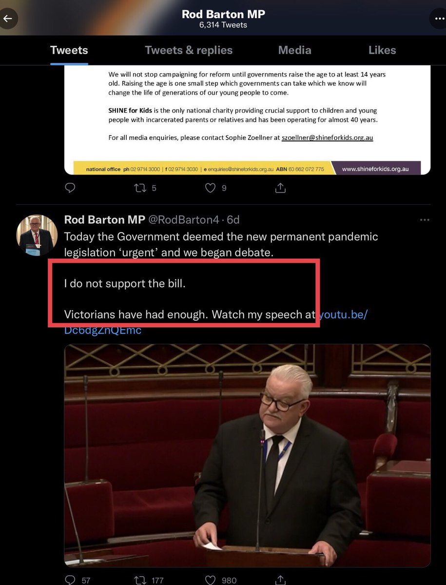 Adem_Flok's tweet photo. @3AW693 Says who?
@CliffordHayesMP stood up for #Victoria and said No to #DictatorDan pandemic bill
Why the backflip #RodBarton?
#NoPandemicLaws #KillTheBill #SackDanAndrews https://t.co/RLPzue2mum