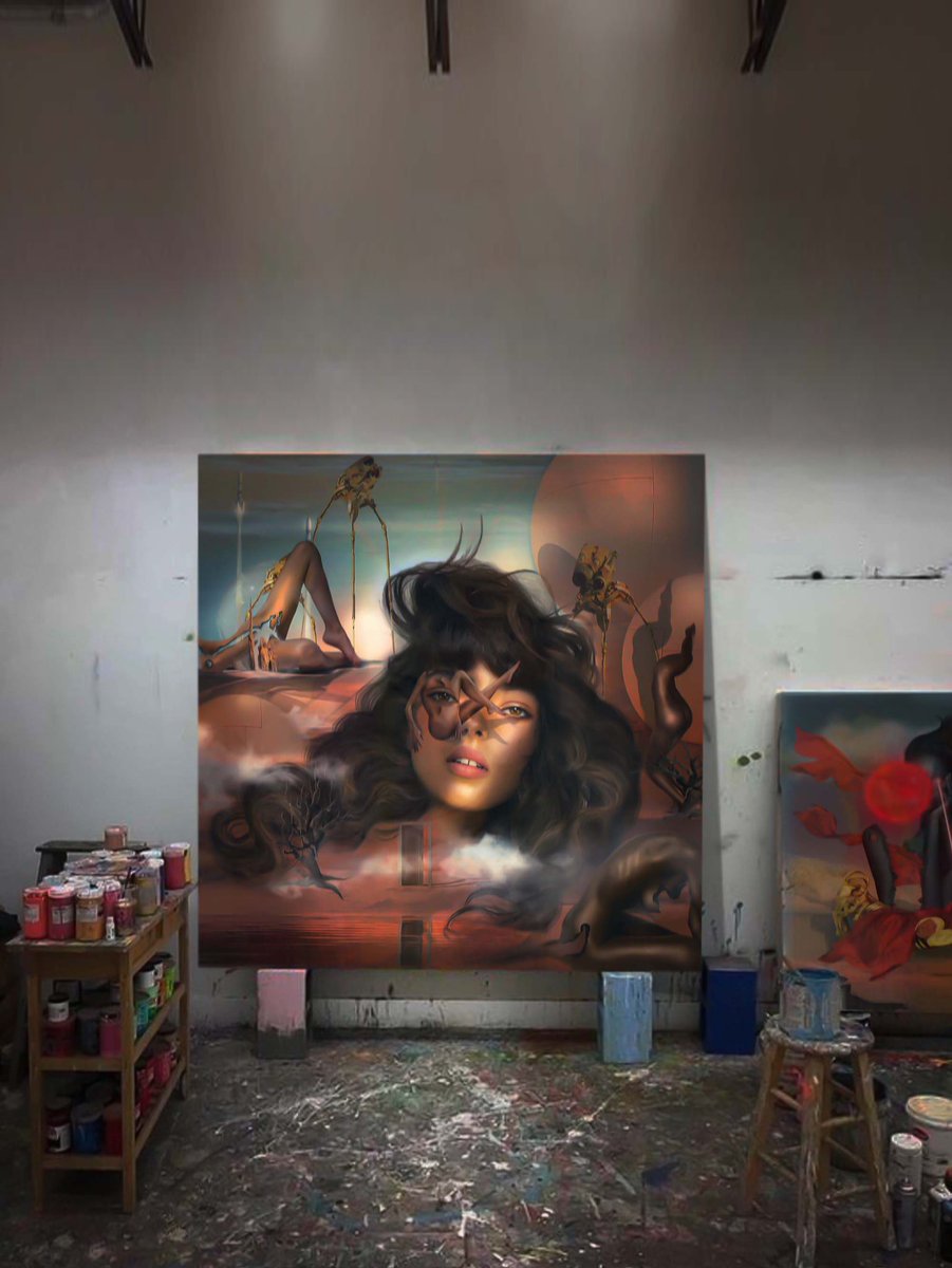 TheGrandMacabre's tweet photo. When your bestie deserves her own  portrait…🖼🎨🖌
Happy Birthday @ Yana Rubinstein 💝 
#digitalart #nft #vr #vrstudio #vrart https://t.co/FrDQbKbeRK
