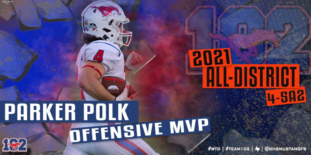 Congratulations to <a href="/parkerpolk4/">Parker Polk</a> for being selected the District 4-5A2 Offensive MVP! 

#WinTheDay 

@CoachA_GHS