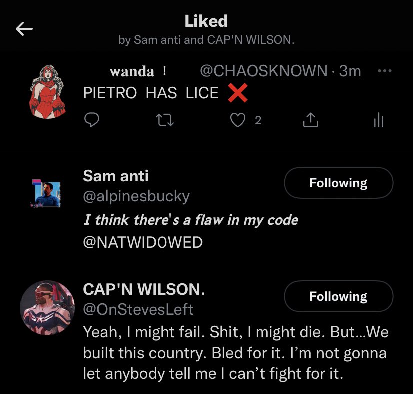 CHAOSKNOWN's tweet image. this  message  has  been  approved  by  captain  america  🇺🇸✅