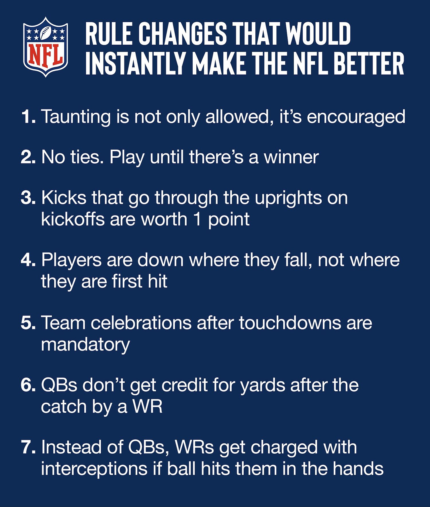 NFL Memes on Twitter "A list of rule changes that would instantly make
