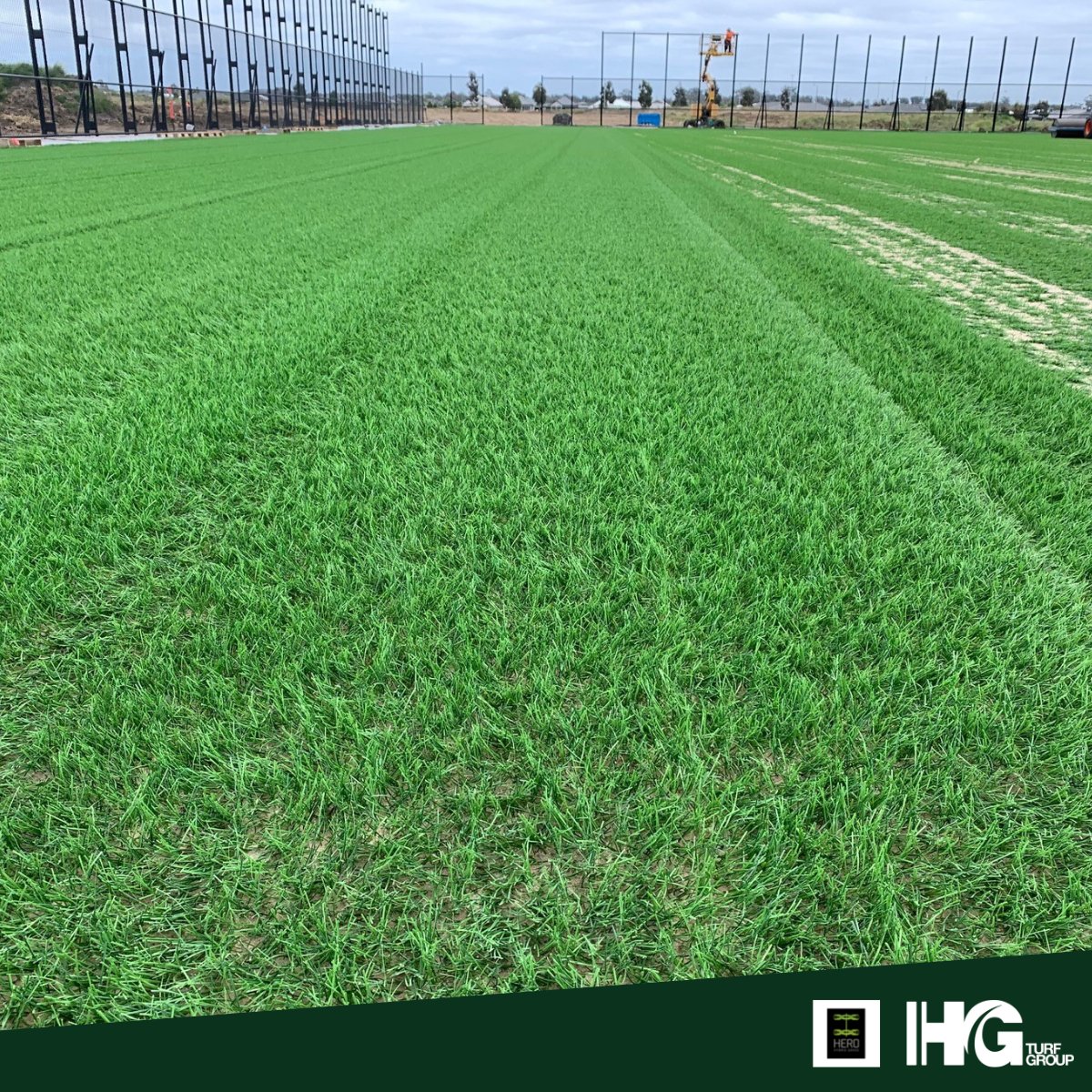 HGTurfGroup's tweet photo. Rolling out the green carpet! 🟢

It's exciting times as we enter into the latter stages of installation of the new #HEROHybridGrass Pitch for @MelbourneCity and the @CityOfCasey at their wonderful new facility at Casey Fields.

Well done to all involved! https://t.co/Q94wM2cRxA
