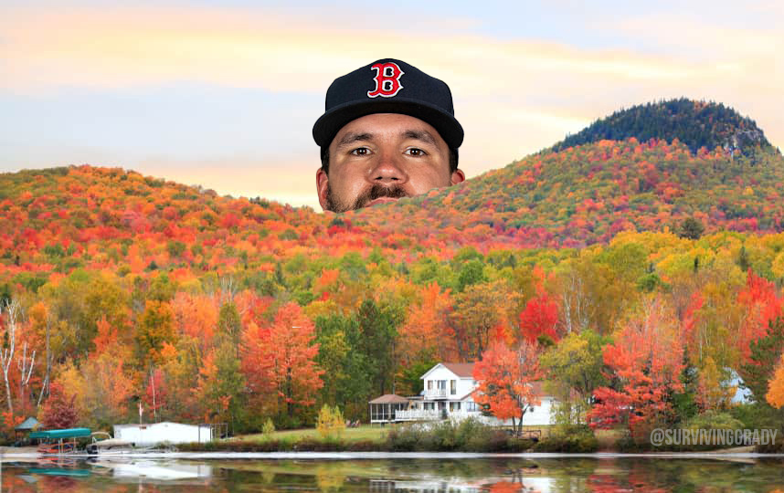 SurvivingGrady's tweet photo. The Fall 2022 foliage in New England will echo with the sounds of Schwarbmania. #RedSox https://t.co/Z9B4C8f9Gy