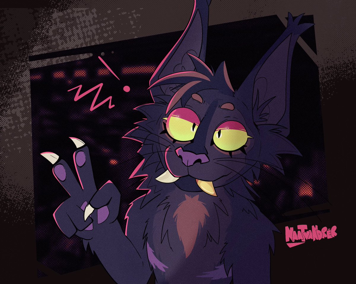 Second art request, this is “Case” for <a href="/RainyFey/">✨Chesh</a>! 

This was tons of fun to draw! I’ve finally managed to create a pen in Procreate that feels actually good to use! o-o

#furry #furryart