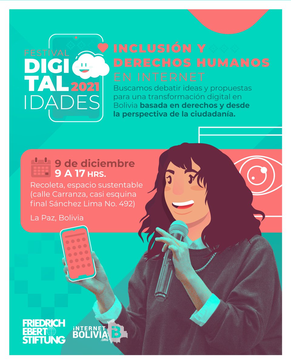 El 9 de diciembre vamos a dar rienda suelta al debate sobre el futuro digital de Bolivia.
Sale 🧵para que conozcas los temas de los cuatro paneles 🥳. 

¿Quieres participar? Aquí el enlace de inscripción para tí: forms.gle/oRYCVAFAAFEFM2…

#Digitalidades2021