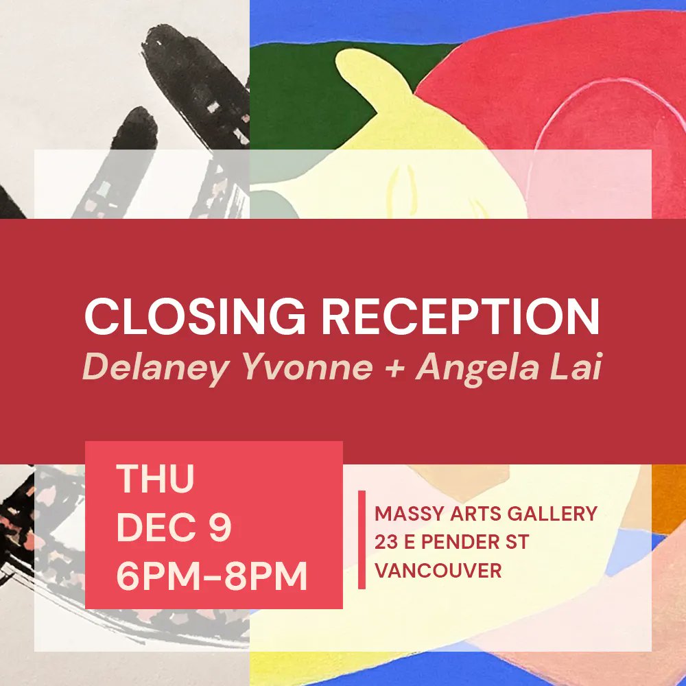 massyevents's tweet photo. #ClosingReception On Thursday, Dec 9th from 6pm to 8pm, join us for the in-person closing reception of our new exhibitions: “Moves” by Delaney Yvonne; and “開 門 ( Open )” by Angela Lai. The event is free + open to all community. Register in our bio. https://t.co/RUQbyeElAv