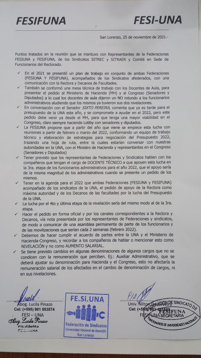 fesifuna's tweet photo. @una_py la lucha comenzará desde inicio y haremos valer lo que nos corresponde "SIN LUCHAS NO HAY VICTORIAS"💪💪🤝 https://t.co/yHwsp2lvNg