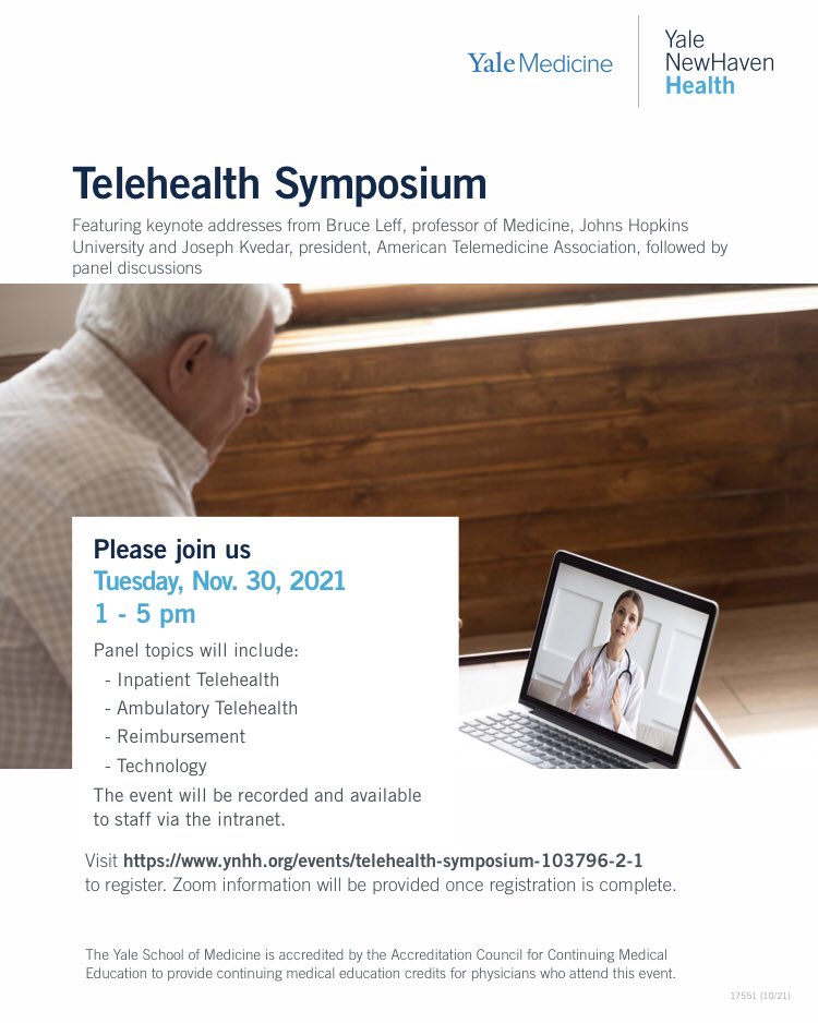 L. Scott Sussman, MD, FHM, FACP (@lscottsussmanmd) on Twitter photo Come join us at the <a href="/ynhhealth/">Yale New Haven Health</a> <a href="/YaleMedicine/">Yale Medicine</a> #telehealth symposium 11/30/2021 1-5pm ET via zoom. Featuring <a href="/jkvedar/">Joseph Kvedar, MD</a> and Dr. Leff. ynhhs.org/events/telehea… Come join us at the <a href="/ynhhealth/">Yale New Haven Health</a> <a href="/YaleMedicine/">Yale Medicine</a> #telehealth symposium 11/30/2021 1-5pm ET via zoom. Featuring <a href="/jkvedar/">Joseph Kvedar, MD</a> and Dr. Leff. ynhhs.org/events/telehea…