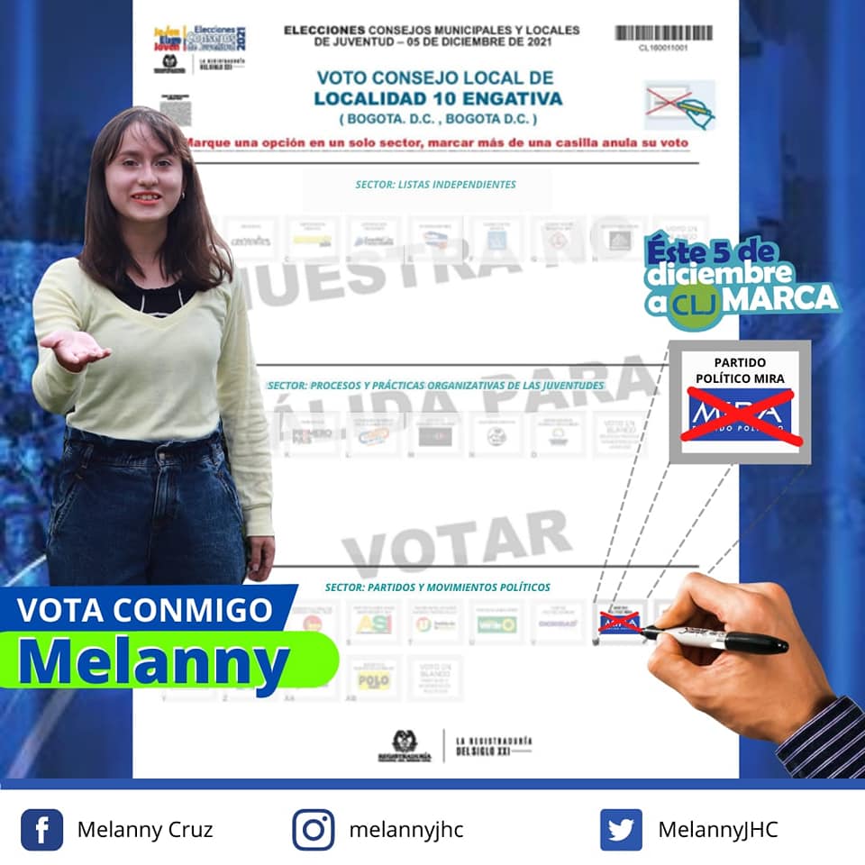 Vanessap_a's tweet photo. Los jóvenes también tienen la capacidad de renovar, porque siempre son propositivos de ello pueden construir. Los CLJ, es una gran oportunidad para ellos, de gobernar con su gran ejemplo.El próximo 5 de diciembre vota Mira por la Localidad de Engativá @PartidoMIRA @irmalherrera💙 https://t.co/TnHfBHMmOK