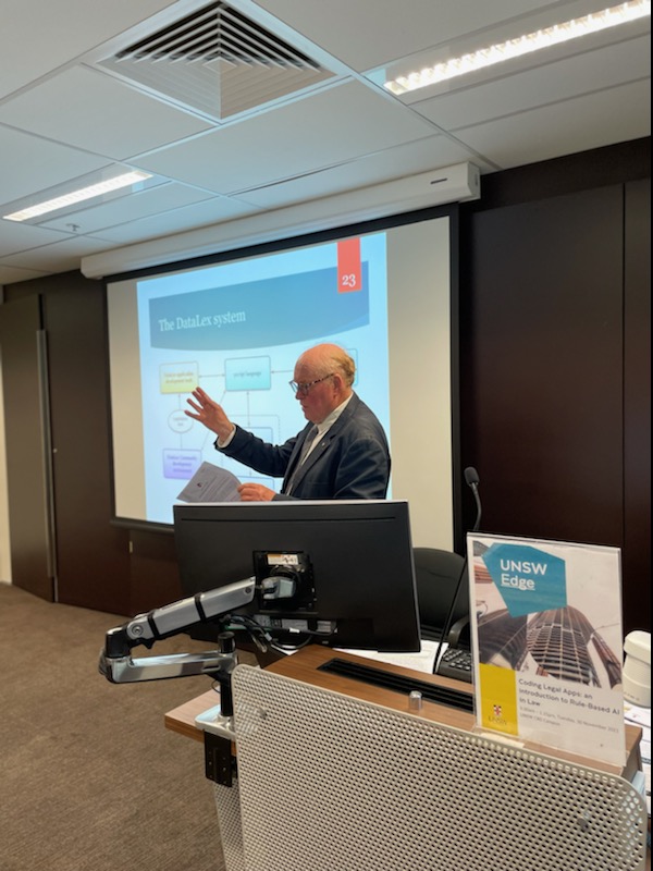 unsw_edge's tweet photo. Our Coding Legal Apps course in action this morning with Professor @grahamgreenleaf AM and Associate Professor Philip Chung. Don't miss the next session: https://t.co/BJSPS3MGtu

#Coding #AI #CPD https://t.co/Yt7h2oKfFL