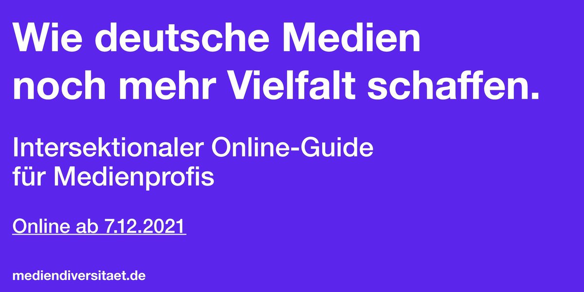 leidmedien's tweet photo. Jetzt online: Anleitungen, Fakten und Checklisten für intersektionale Diversität in den Medien. Der neue #DiversityGuide für Redaktionen und Journalist*innen ist erschienen
https://t.co/xaHWdrGax9
!B https://t.co/h4bCCozjWw