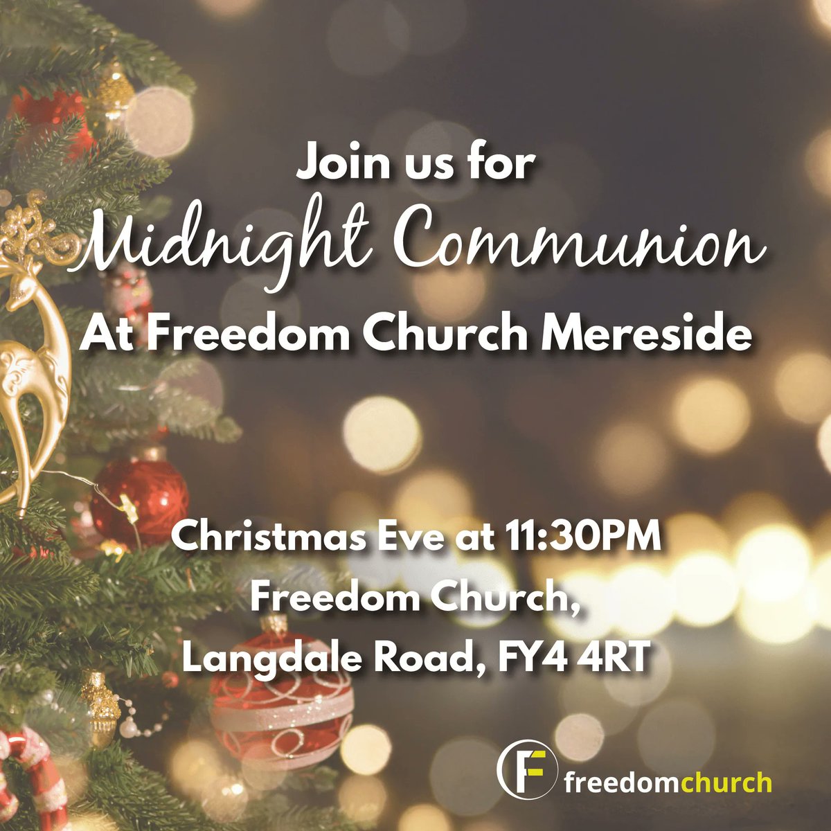 CentreMereside's tweet photo. Join us on Christmas Eve for Midnight Communion starting at 11:30PM at Freedom Church 🌟 https://t.co/rX2vdkLBUj