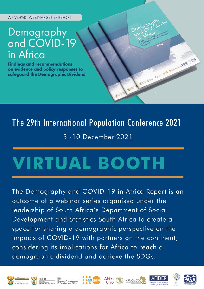 AFIDEP (@afidep) on Twitter photo Visit the #DemographyandCOVID19inAfrica webinar series report 𝐯𝐢𝐫𝐭𝐮𝐚𝐥 𝐛𝐨𝐨𝐭𝐡 at #IPC2021 and interact with #evidence and policy recommendations to safeguard #Africa's Demographic Dividend. <a href="/IUSSP/">IUSSP</a> <a href="/The_DSD/">Social Development</a> <a href="/EliyaZulu/">Eliya Zulu</a> <a href="/AfroDemography/">Bernard Onyango</a>
Link: bit.ly/3pxmp9G Visit the #DemographyandCOVID19inAfrica webinar series report 𝐯𝐢𝐫𝐭𝐮𝐚𝐥 𝐛𝐨𝐨𝐭𝐡 at #IPC2021 and interact with #evidence and policy recommendations to safeguard #Africa's Demographic Dividend. <a href="/IUSSP/">IUSSP</a> <a href="/The_DSD/">Social Development</a> <a href="/EliyaZulu/">Eliya Zulu</a> <a href="/AfroDemography/">Bernard Onyango</a>
Link: bit.ly/3pxmp9G