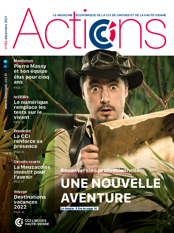 CCILimoges's tweet image. #Actions 🗞️le dernier numéro de l'année est paru ! Un dossier dédié à la reconversion professionnelle et de nombreux portraits, des infos économiques, chiffres clés... à lire ici ➡️ bit.ly/3rCWikl