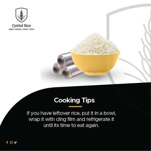 CynsolR's tweet photo. With Cynsol rice, you don’t have to waste food if you end up cooking more than you can eat. 

Don’t throw away left-over rice again!

#CookingTips https://t.co/FEyBoyvfNm