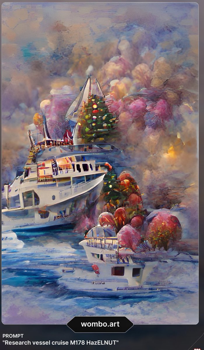 volcanomum's tweet photo. #M178 #HazELNUT in #womboart style: festive. It looks just like our Christmas tree on board 🎄🚢 https://t.co/RCqoKB0l3K
