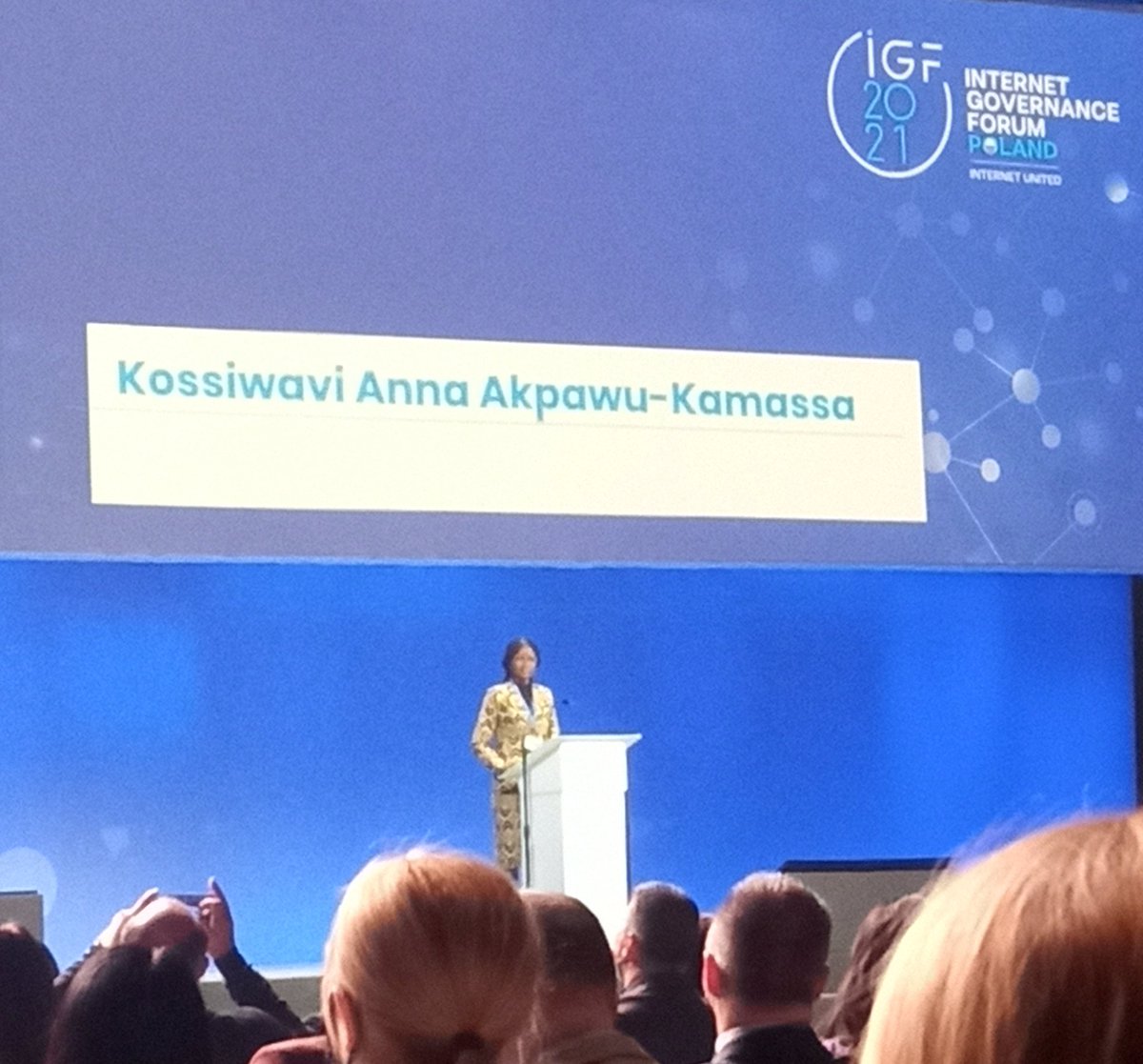 Meet <a href="/AkpawuAnna/">Kossiwavi Anna</a> from Togo 🇹🇬. I'm so proud of her. I'm so glad to see you representing the Youth at this IGF - Internet Governance Forum 2021 in Poland 🇵🇱 at the opening ceremony😍. 
From #WeekEco2021 of @ecolotrip2014 in Togo 🇹🇬 to #IGF2021. 

#IGF2021 #Youth #InternetUnited