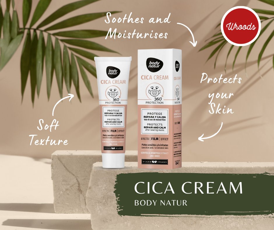 Our 'CICA CREAM - Protects, Repairs and Calms after the Use of Mask' by Body Natur soothes and repairs the symptoms of irritation and dryness after the continued use of face masks. You can get it for only €3.80.

Available at Wroods.com

#Wroods #SkinIrritation
