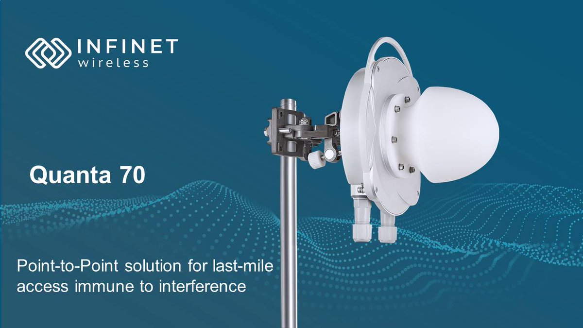InfiNetW's tweet photo. Our Point-to-Point solution Quanta 70 is capable of demonstrating its key features. Check the details on our website: https://t.co/Do0M2OyIQc
#InfinetWireless #Infinet #Infinet_solutions #Infinet_products #ReliableSolutions #Quanta70 https://t.co/tP1Llbkzlj
