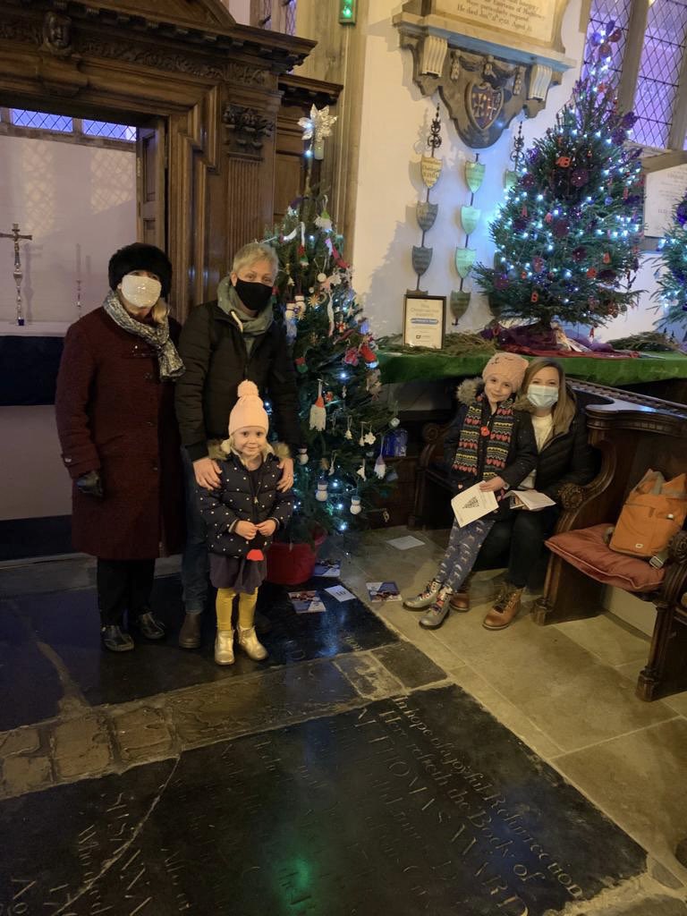 FriendInDeed_'s tweet photo. Our Founder, Kelly, popped along to @StPeterMancroft church on Sunday evening to enjoy the Carol service with her mum and Friend in Deed volunteers. The trees looked so magical🎄😊 thank you to our tree sponsors @cladspray 👏🏻 #norwich #charity thanks @RotaryNorwich for all you do https://t.co/fVMnxzpsbn