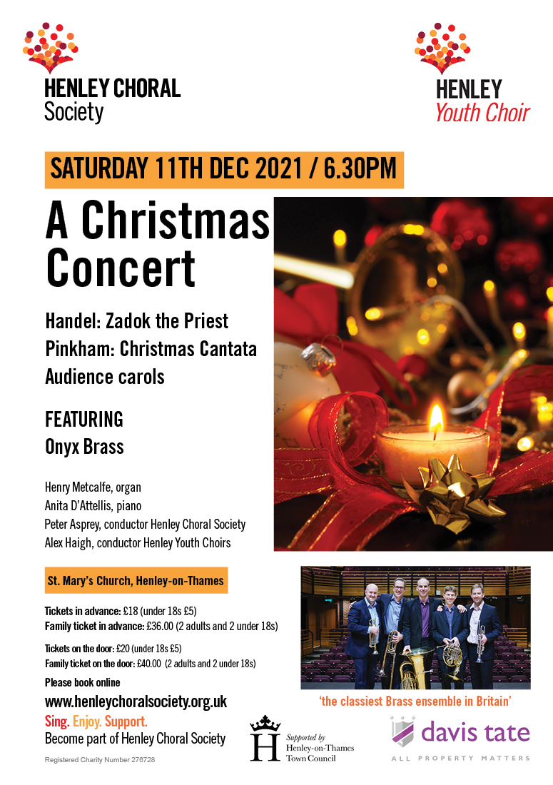 Ooh tickets for our fab #Christmas Concert Sat Dec 11th 6.30pm St Mary's #Henley with @OnyxBrass @AlexHaigh & Youth Choirs & audience carols & mince pies are selling like...hot mince pies 🥞🔥🔥🔥 Get yours now! Details & tickets henleychoralsociety.org.uk
