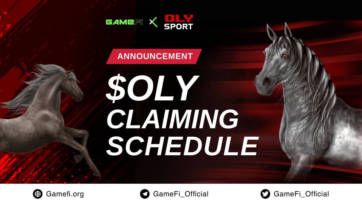 🏇Updated Vesting Schedule for <a href="/oly_sport/">Oly Sport</a>         

⏲️Claiming time: 02:15 p.m UTC daily from 06/12/21 to 06/03/22

▪️ IGO pool: hub.gamefi.org/#/buy-token/40 
▪️ Community pool: hub.gamefi.org/#/buy-token/41 

📜Details: t.me/GameFi_Officia…

#GameFi_IGO $GAFI
