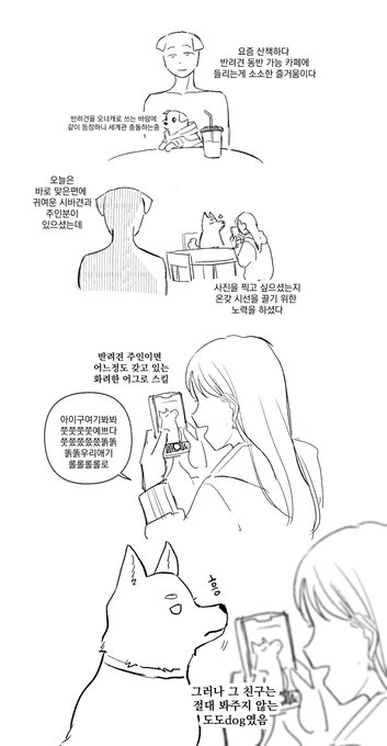 반려견 동반 카페 만화 