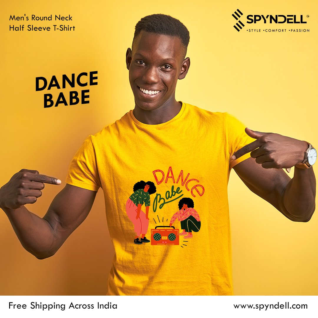spyndell's tweet photo. Show your moves in the scintillating 'Dance Babe' Men's Round Neck Half Sleeve T-shirt. Shop this and more at https://t.co/K8PasHDo9A, your new fashion destination!

#spyndell #mensfashion #menswear #menstyle #roundneck #tshirts #onlineshopping https://t.co/R4mEwLLoqy