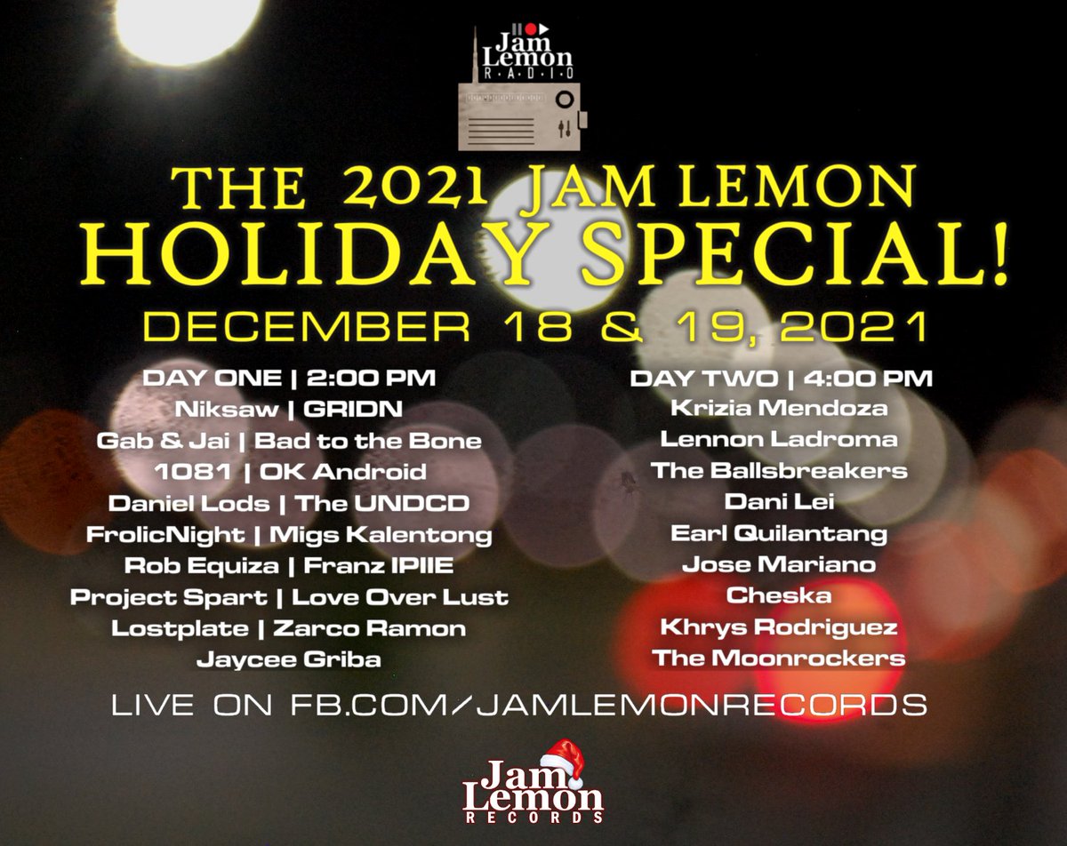 jamlemonrecords's tweet photo. THE JAM LEMON HOLIDAY SPECIAL 2021!
https://t.co/3OGt1Dhu08
#JamLemonRadio #eyesonthelittleguys #soundsfromtheindieunderground
#musicinthepandemic
#jamlemonrecords #bringbackthesound https://t.co/AeS0043r3m