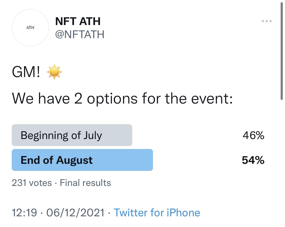 It was pretty close for 20+ hours but I think we have a winner. 

Will talk it over with the event planners and have an official date soon hopefully.