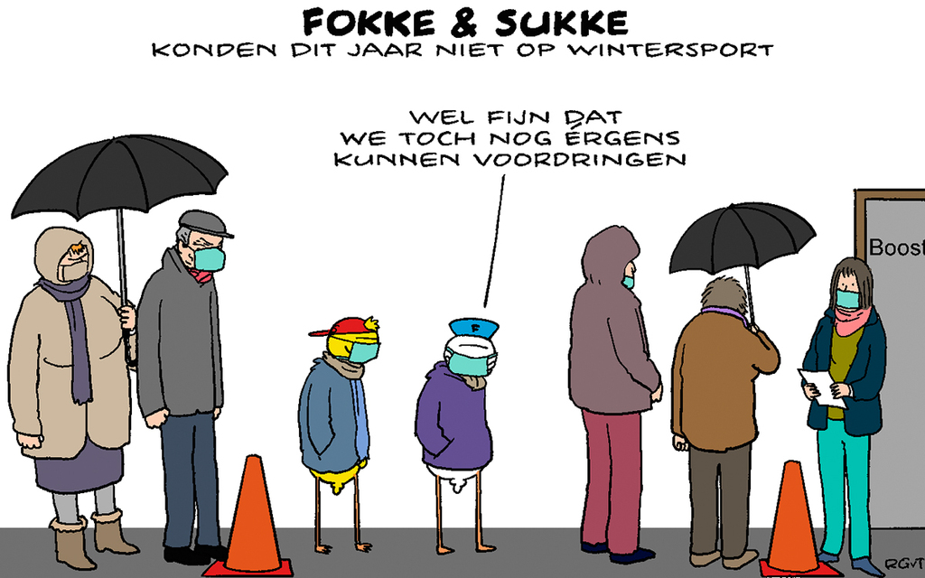 Fokke &amp; Sukke: F&amp;s konden dit jaar niet op wintersport (NRC, di, 08-12-21) - #humor |