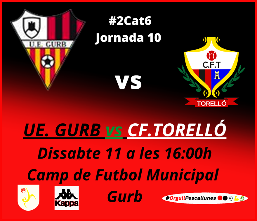 cftorello's tweet photo. El "PARTIT" DE LA JORNADA!! Derbi comarcal de la #2cat6 @UEGURB (3r) vs @cftorello (6è) dissabte a la tarda a Gurb. #ADNpescallunes🔴⚫️ @settorello @radioonatorello @LaPreviaOsona @el9nou @Gol_Cat @REMimages @AlatakBarca @litus83 @ManelMuoz4 https://t.co/pAosis9CWa