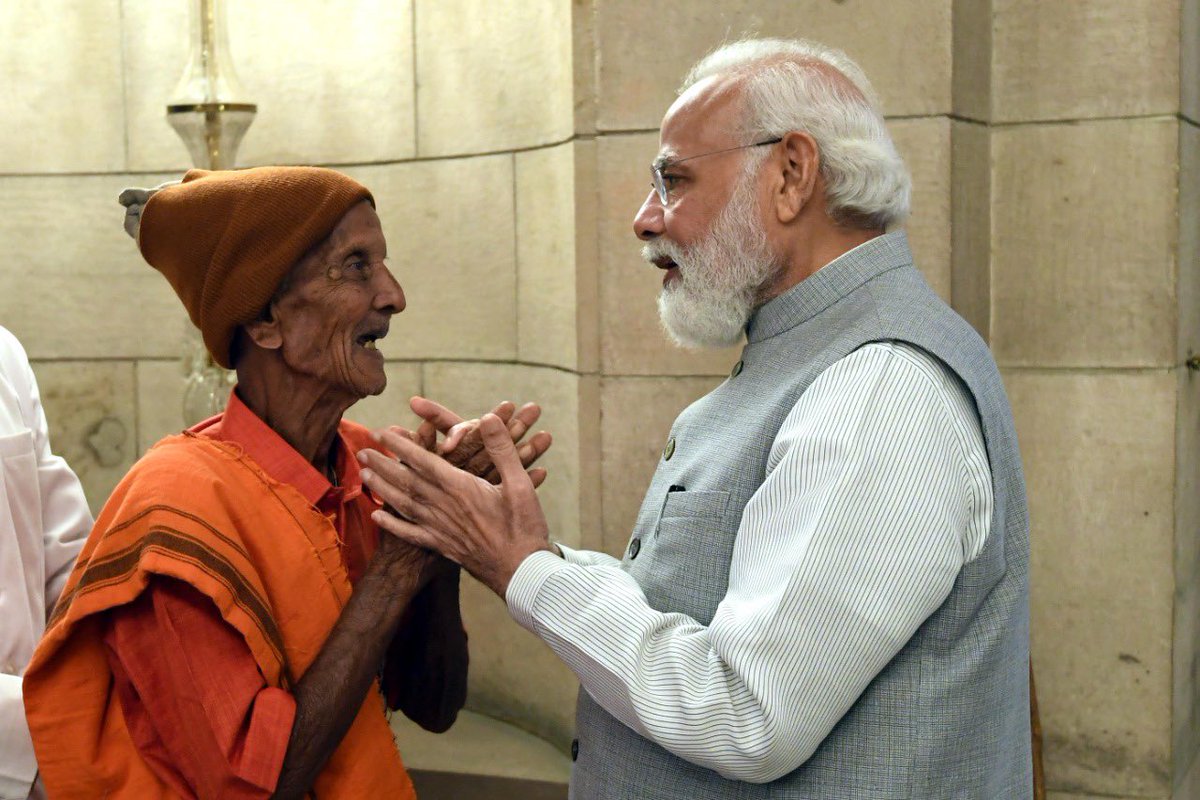 Pained by the demise of Shri Nanda Prusty Ji. The much respected “Nanda Sir” will be remembered for generations due to his efforts to spread the joys of education in Odisha. He drew the nation’s attention and affection a few weeks ago at the Padma Awards ceremony. Om Shanti.