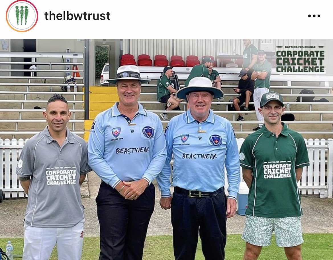 bgwood27's tweet photo. I enjoyed being a volunteer umpire at the #BattingforChange / @lbwtrust cricket day on 3-Dec-21 at Joeys.
I was honoured to umpire the Final with @simontaufel69, one of the world’s best umpires.
Pairing with Simon was one of the highlights of my umpiring career.
🏏👆🇦🇺 @nswcusa https://t.co/g5SAH83ACy