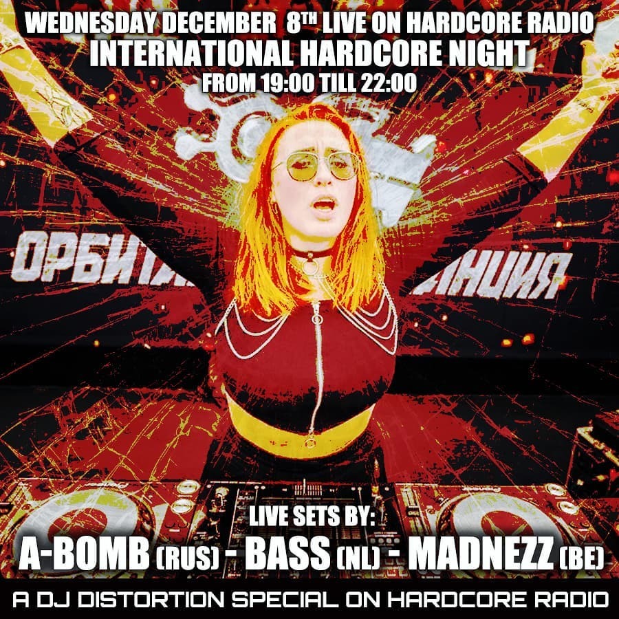 Hardcore Radio on Twitter: "Tomorrow International Hardcore Night at Hardcore  radio. Live sets by A-Bomb @bahcheva_anastasia @dj_bass_aka_the_rebel and  @madnezz_official at Hardcoreradio. Hosted by @dj_distortion_rtc of  @rotterdamterrorcorps_official ...