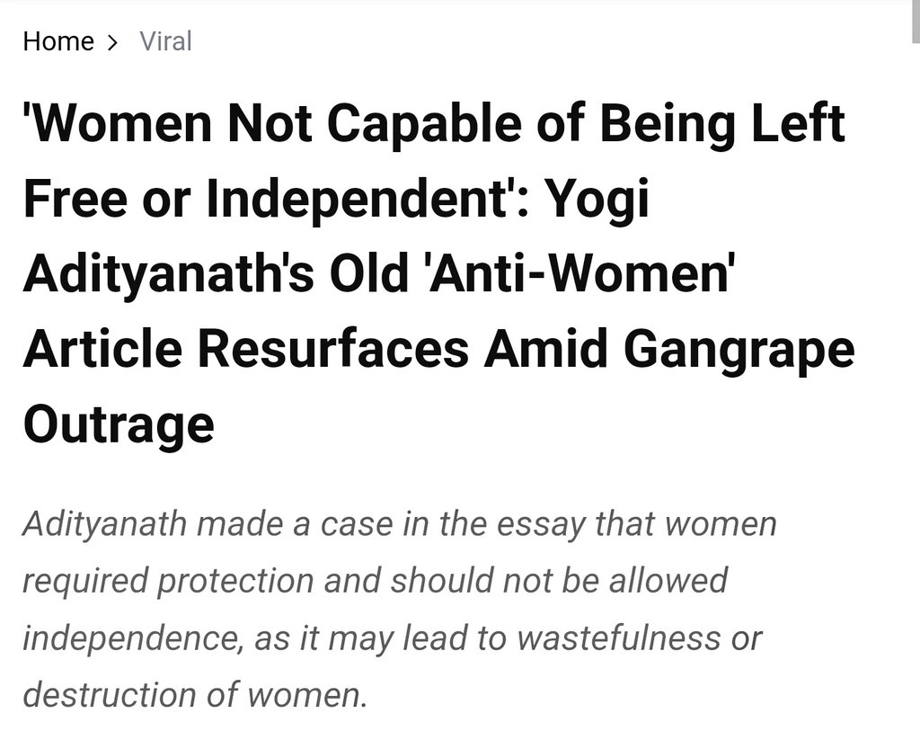 PranavS_21's tweet photo. This ridiculous mindset of Yogi and BJP-RSS is the reason #ladkihoonladsaktihoon becomes even more important for upcoming. #UPElections2022
#Congress party is going to field women candidates to counter this sick ideology of @myogiadityanath .
#CongressForUP
@priyankagandhi https://t.co/jgrQ2wiXaq