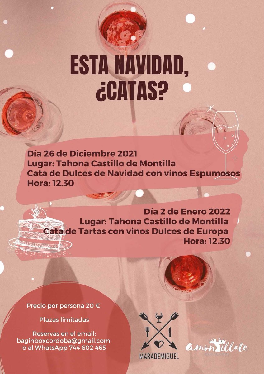 Esta #Navidad Catamos 
✔️ Maridamos dulces de #Navidad con los #vinos espumosos 
⏰ 12:30h 
📍 Castillo Alhorí de #Montilla

<a href="/Ayto_Montilla/">Ayuntamiento de Montilla</a> <a href="/Maritasumiller/">by_MaradeMiguel</a>
#Amontíllate