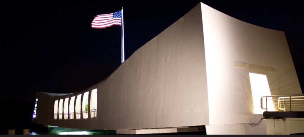 Most of the USS Arizona's crew is now aboard ship. It is midnight at Pearl Harbor. Sunday, December 7th, 1941. #PearlHarbor80