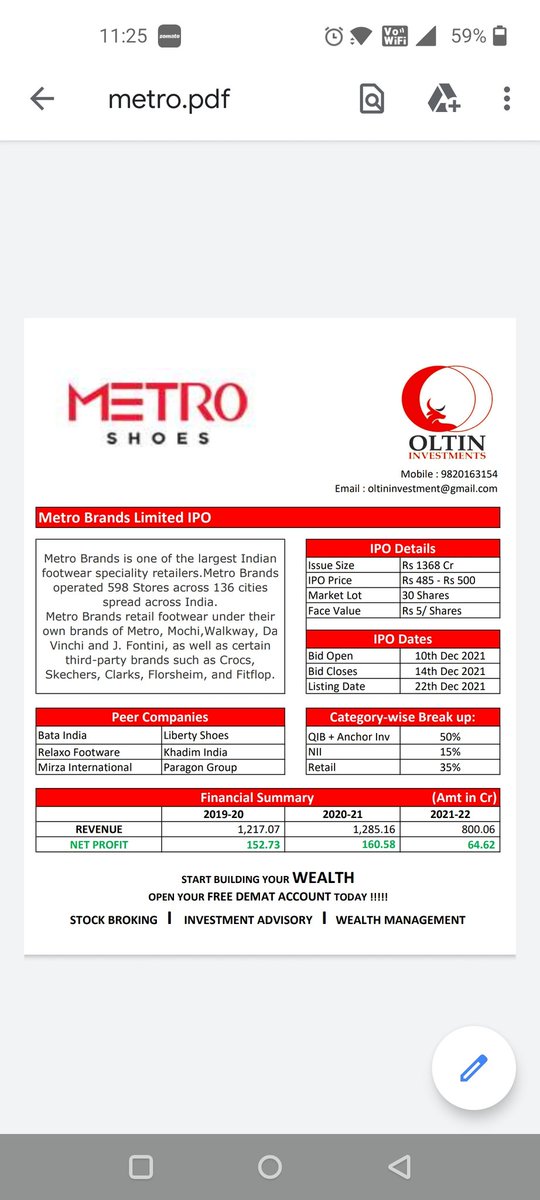 oltinInvestment's tweet photo. Upcoming IPO's
Mapmyindia
MedPlus
Metro brands https://t.co/LZdXrvcySg