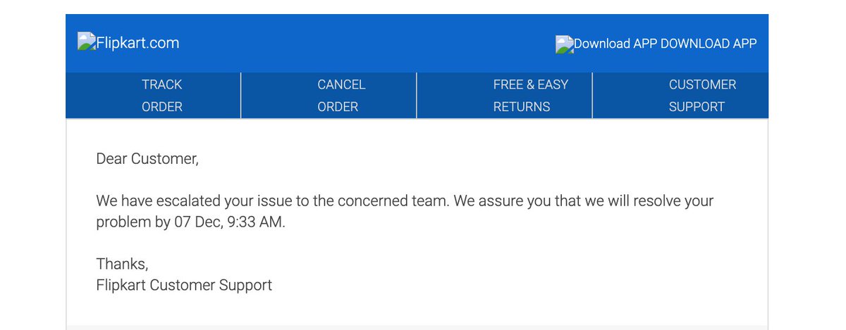 akash_bhalara's tweet photo. @flipkartsupport I am reporting it here after going through mail I have received yesterday that i will get resolution by 9 am today. I didn't even receive any update by that time forget about resolution of my issue. https://t.co/PQQW5epfMT