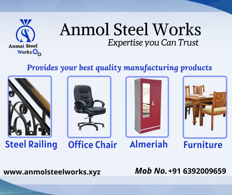 anmolsteelworks's tweet image. we provide lots of items in steel railing, almirah, furniture, etc. 
#digiperform #digiperformprojects