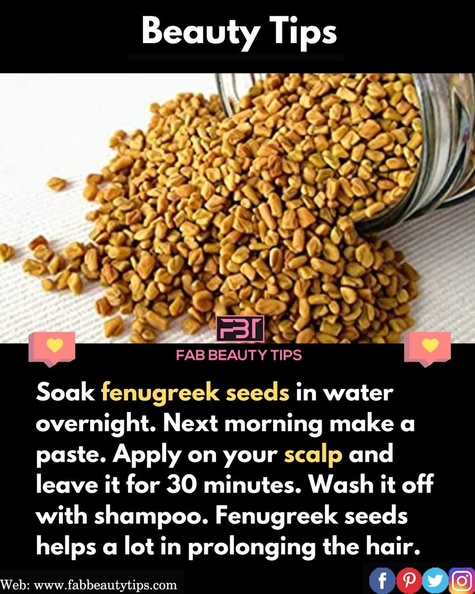 Is fenugreek good for your hairs.
.
.
Follow: @fabbeautytips
@fabbeautytips
@fabbeautytips
.
.
.
.
.
#fenugreek #fenugreekseed
#homeremedy #homeremedies #hairtreatments #haircare #haircareroutine #beautytips #fabbeautytips #hairloss beautytips101 #beautyhack #beautytipsandtricks