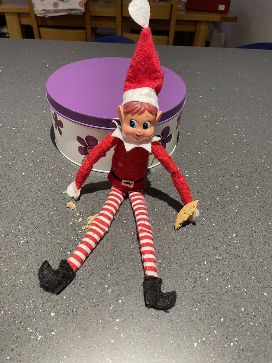 TKASMrShepherd's tweet photo. #Elfvis has been at the biscuit tin! https://t.co/JBjktU40p1