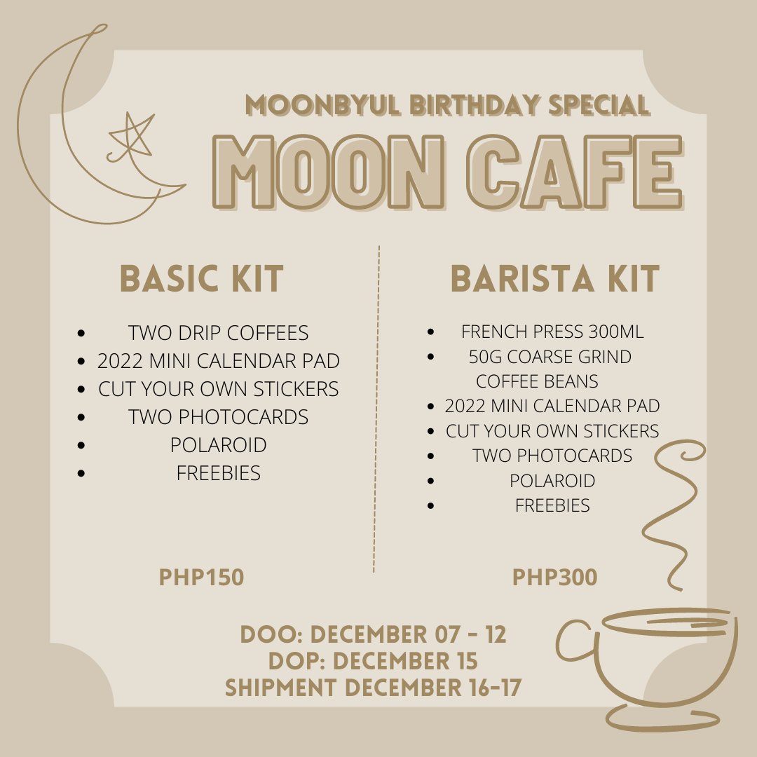 CoffeefiedPh's tweet photo. LONG TIME NO SEE! 

We are back to celebrate our #Moonbyul's birthday and comeback! 

Limited slots available. 
Hurry up and reserve your orders now ☺️

https://t.co/gy9UPWNcsG

#MoonByul #Coffee
#Mamamoo https://t.co/C8W9Bs6AFR