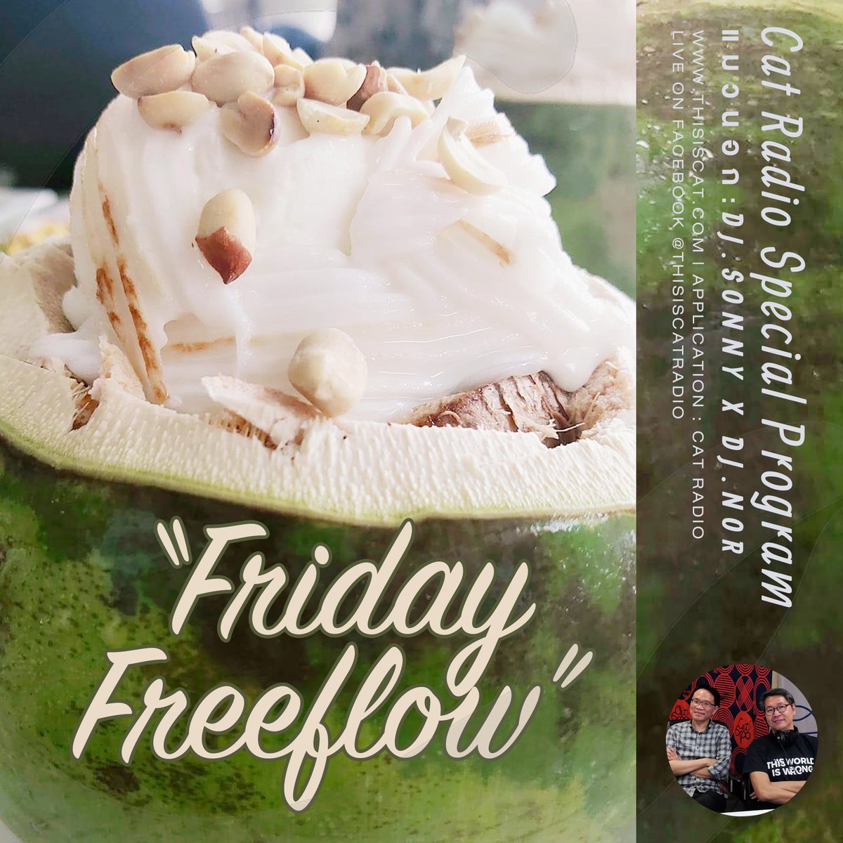 ThisisCatRadio's tweet photo. แมวนอก ศุกร์นี้ ชดเชย Friday Freeflow เมื่อเดือนก่อน จัดรายการเอามัน ปล่อยไหลตามสไตล์ที่แฟนรายการร่วมแจมขอเพลงได้ที่แฮชแท็กแคทเรดิโอและแมวนอก 3 ทุ่มจ้า
#catradio #แคทเรดิโอ #แมวนอก #sonnyandnor #FridayFreeflow https://t.co/NLzUJCT7uH